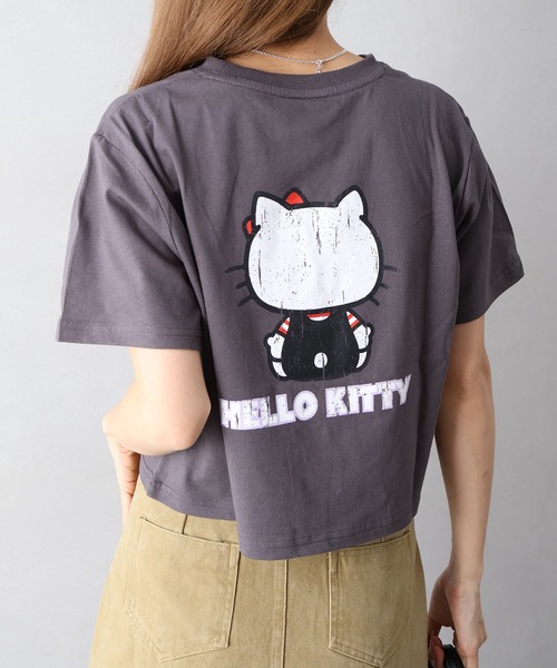 SpRay(スプレイ)の「KITTYプリントショート丈Tシャツ(Tシャツ/カットソー・レディース・チャコールグレー/ブラック/オフホワイト・FREE)」の17枚目の写真
