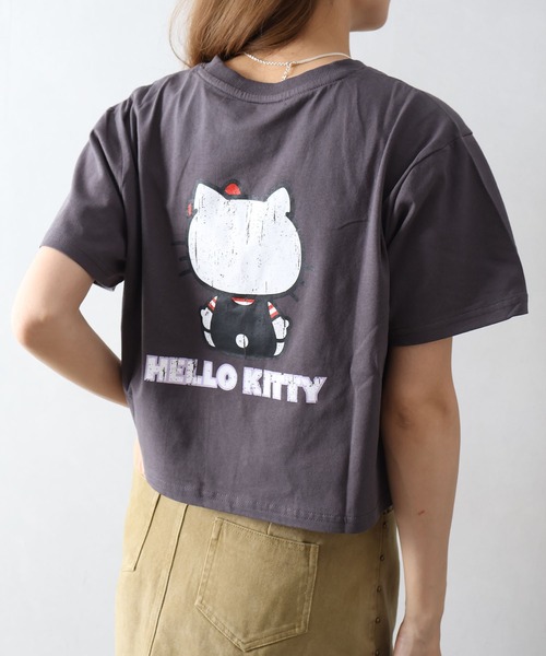 SpRay(スプレイ)の「KITTYプリントショート丈Tシャツ(Tシャツ/カットソー・レディース・チャコールグレー/ブラック/オフホワイト・FREE)」の18枚目の写真
