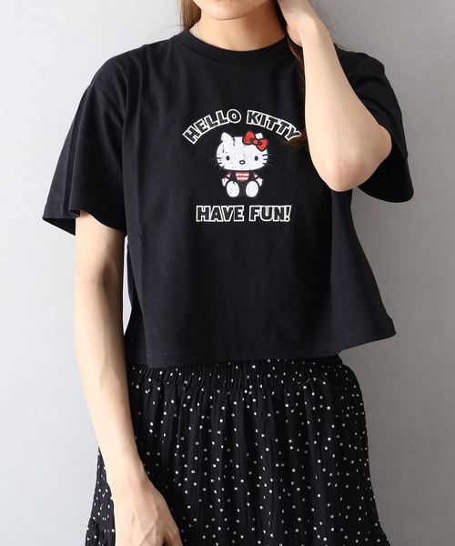 SpRay(スプレイ)の「KITTYプリントショート丈Tシャツ(Tシャツ/カットソー・レディース・チャコールグレー/ブラック/オフホワイト・FREE)」の20枚目の写真