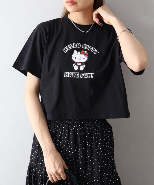 SpRay(スプレイ)の「KITTYプリントショート丈Tシャツ(Tシャツ/カットソー・レディース・チャコールグレー/ブラック/オフホワイト・FREE)」の21枚目の写真