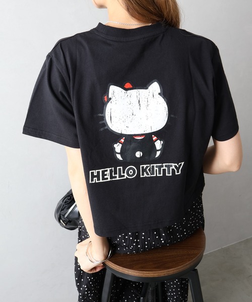 SpRay(スプレイ)の「KITTYプリントショート丈Tシャツ(Tシャツ/カットソー・レディース・チャコールグレー/ブラック/オフホワイト・FREE)」の22枚目の写真