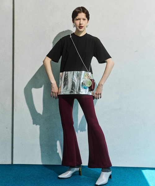 OMMO(オーエムエムオー)の「METALLIC T-SHIRT(Tシャツ/カットソー・レディース・ブラック/ホワイト/カーキ・F)」の9枚目の写真