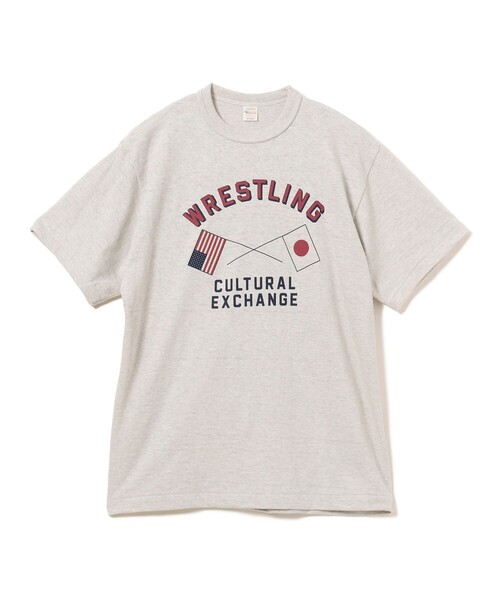 BEAMS PLUS(ビームスプラス)の「【別注】WAREHOUSE & CO. / Lot 4601 Print Tshirt #2(Tシャツ/カットソー・メンズ・コーラル/ナチュラル・S/XL/L/M)」の1枚目の写真