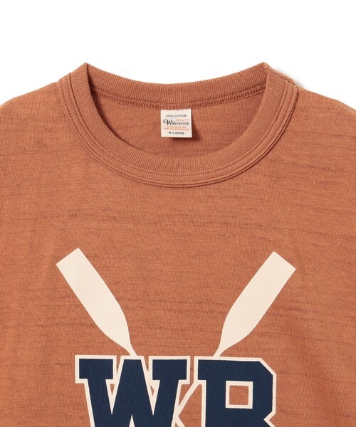BEAMS PLUS(ビームスプラス)の「【別注】WAREHOUSE & CO. / Lot 4601 Print Tshirt #2(Tシャツ/カットソー・メンズ・コーラル/ナチュラル・S/XL/L/M)」の10枚目の写真