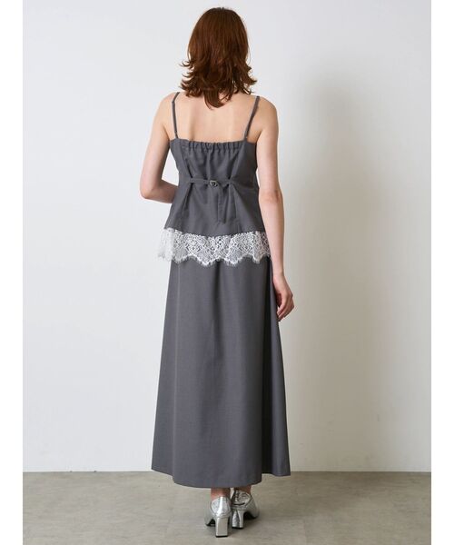 ELENDEEK（エレンディーク）の「LACE LAYERED CAMI OP（ワンピース・レディース・グレー/ブラック・2/1）」の8枚目の写真