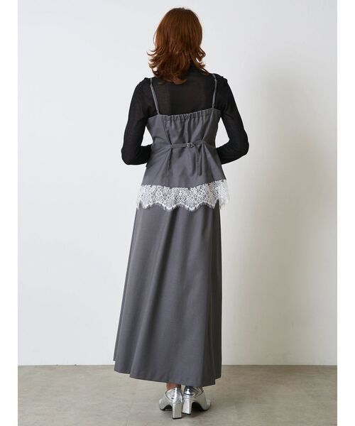 ELENDEEK（エレンディーク）の「LACE LAYERED CAMI OP（ワンピース・レディース・グレー/ブラック・2/1）」の12枚目の写真