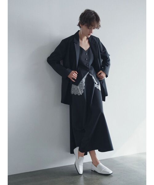 ELENDEEK（エレンディーク）の「LACE LAYERED CAMI OP（ワンピース・レディース・グレー/ブラック・2/1）」の17枚目の写真