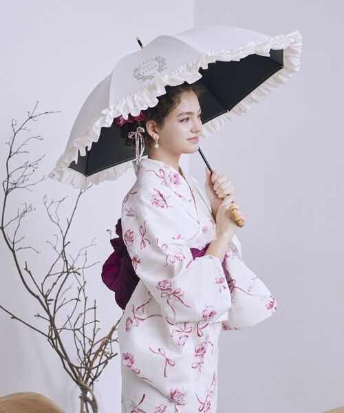 Maison de FLEUR（メゾンドフルール）の「ローズリボンセパレート浴衣（浴衣・レディース・サックスブルー/ピンク/アイボリー・FREE）」の8枚目の写真