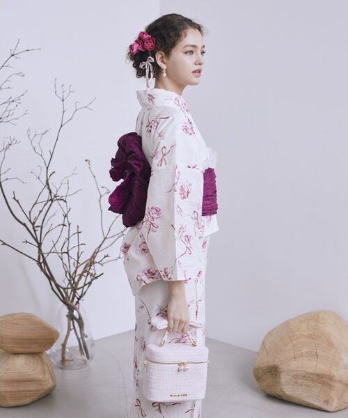 Maison de FLEUR（メゾンドフルール）の「ローズリボンセパレート浴衣（浴衣・レディース・サックスブルー/ピンク/アイボリー・FREE）」の9枚目の写真