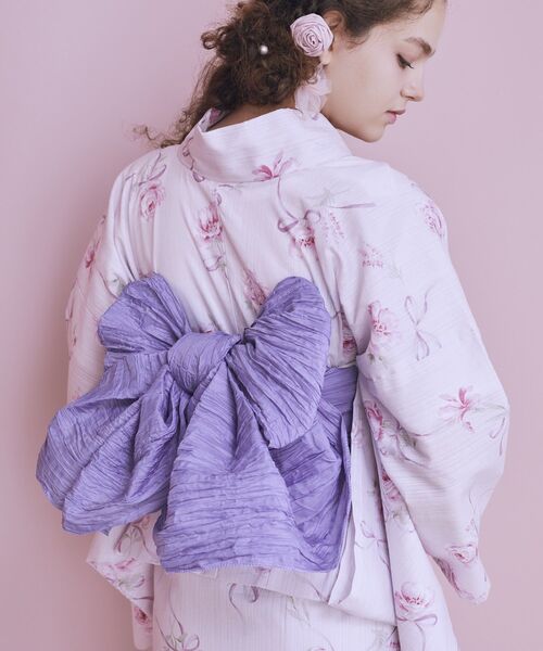 Maison de FLEUR（メゾンドフルール）の「ローズリボンセパレート浴衣（浴衣・レディース・サックスブルー/ピンク/アイボリー・FREE）」の12枚目の写真
