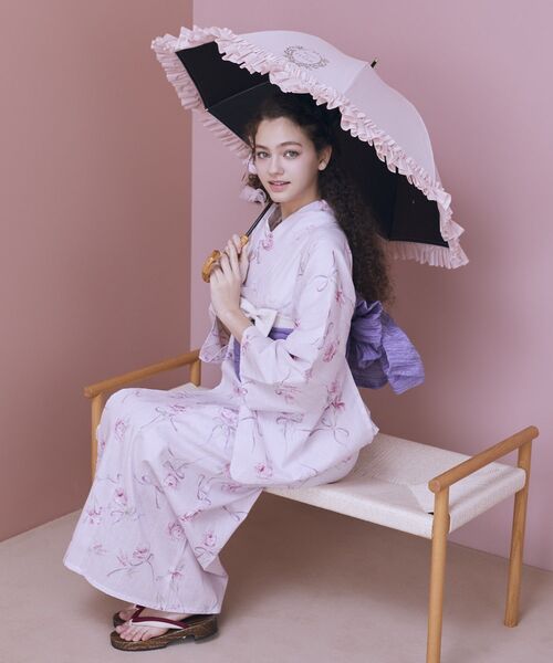 Maison de FLEUR（メゾンドフルール）の「ローズリボンセパレート浴衣（浴衣・レディース・サックスブルー/ピンク/アイボリー・FREE）」の13枚目の写真