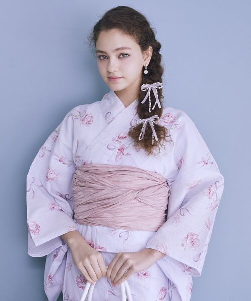 Maison de FLEUR（メゾンドフルール）の「ローズリボンセパレート浴衣（浴衣・レディース・サックスブルー/ピンク/アイボリー・FREE）」の16枚目の写真