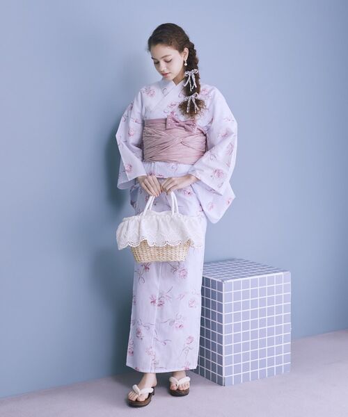 Maison de FLEUR（メゾンドフルール）の「ローズリボンセパレート浴衣（浴衣・レディース・サックスブルー/ピンク/アイボリー・FREE）」の18枚目の写真