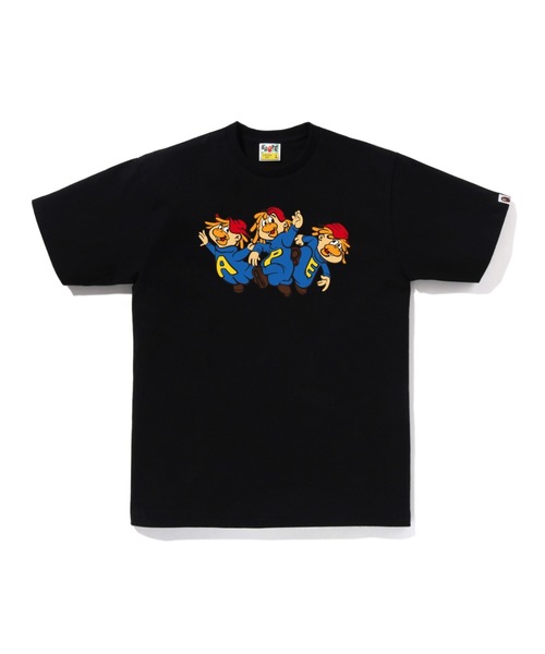 A BATHING APE(アベイシングエイプ)の「CHIMPY TRIO TEE(Tシャツ/カットソー・メンズ・ブラック/ホワイト・MEDIUM/X-LARGE/LARGE/SMALL/XX-LARGE)」の1枚目の写真