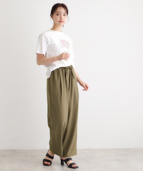 LAURA ASHLEY(ローラアシュレイ)の「【接触冷感/抗ピル/UVカット/2WAYストレッチ】多機能セミワイドパンツ(その他パンツ・レディース・ダークブラウン/ライトベージュ・40/38)」の5枚目の写真