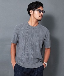 BENUSTA（ベヌスタ）の「『BENUSTA/ベヌスタ』クルーネック半袖ニット【GC】（ニット/セーター）」