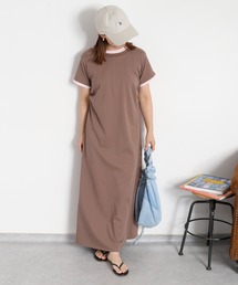 〈接触冷感 ICE TEE〉配色ショートスリーブカットワンピース