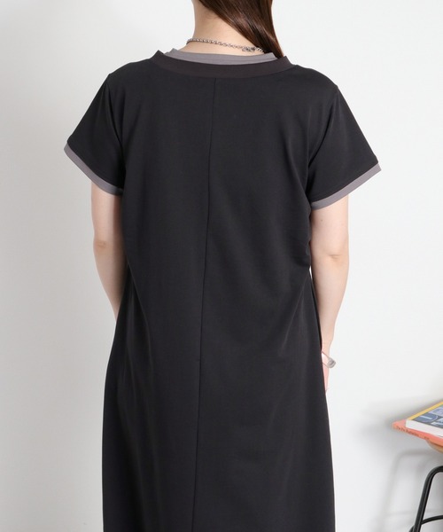 cepo(セポ)の「〈接触冷感 ICE TEE〉配色ショートスリーブカットワンピース(ワンピース・レディース・ブラウン/ブラック・M)」の12枚目の写真