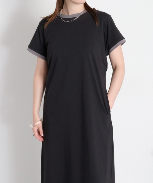 cepo(セポ)の「〈接触冷感 ICE TEE〉配色ショートスリーブカットワンピース(ワンピース・レディース・ブラウン/ブラック・M)」の13枚目の写真