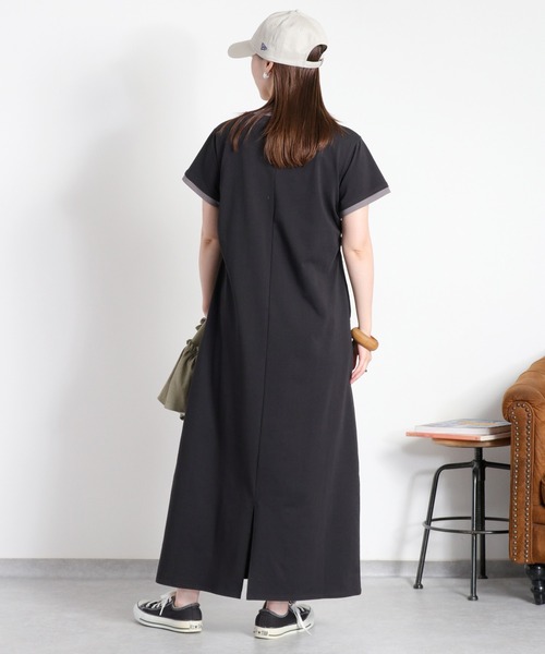 cepo(セポ)の「〈接触冷感 ICE TEE〉配色ショートスリーブカットワンピース(ワンピース・レディース・ブラウン/ブラック・M)」の6枚目の写真