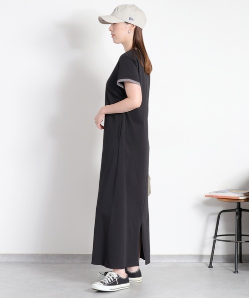 cepo(セポ)の「〈接触冷感 ICE TEE〉配色ショートスリーブカットワンピース(ワンピース・レディース・ブラウン/ブラック・M)」の7枚目の写真