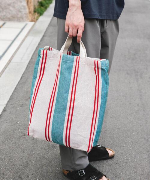 URBAN RESEARCH DOORS（アーバンリサーチドアーズ）の「2WAYストライプトートバッグ（トートバッグ・メンズ・グリーン/オレンジ/ライトブルー・-）」の13枚目の写真