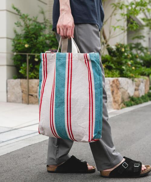 URBAN RESEARCH DOORS（アーバンリサーチドアーズ）の「2WAYストライプトートバッグ（トートバッグ・メンズ・グリーン/オレンジ/ライトブルー・-）」の14枚目の写真