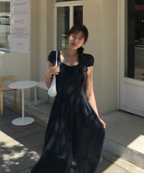 FAVORITO(ファヴォリート)の「チェック柄ワンピース(ワンピース・レディース・ダークブルー・F)」の12枚目の写真