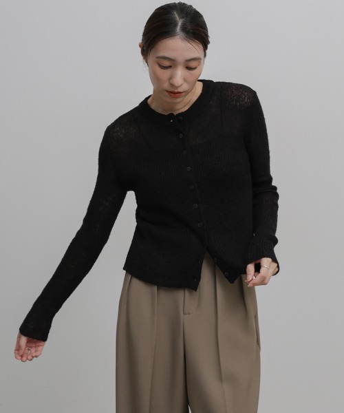 select MOCA（セレクトモカ）の「ソフトシアーニットカーディガン（カーディガン/ボレロ・レディース・カーキ/パープル/グレー/ブラック/ベビーピンク/アイボリー・FREE）」の22枚目の写真