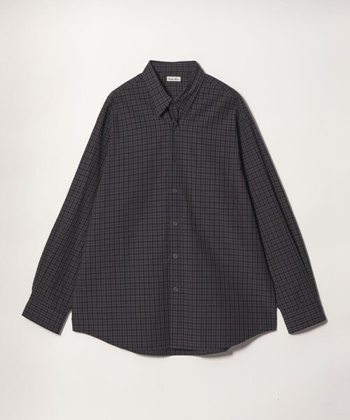 Steven Alan＞ オーガニックコットン ミニチェック リバースシーム