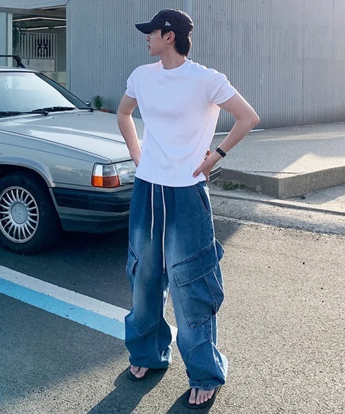 NOWLE（ノウル）の「【NOWLE】ヘビーウェイト コンパクト ボックス クロップド 半袖 Tシャツ / 短丈 ミニマル トップス（Tシャツ/カットソー・メンズ・スモークグレー/ホワイト/ブラック・SMALL/X-LARGE/LARGE/MEDIUM）」の12枚目の写真