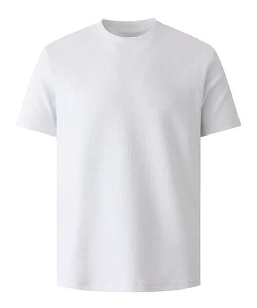 NOWLE（ノウル）の「【NOWLE】ヘビーウェイト コンパクト ボックス クロップド 半袖 Tシャツ / 短丈 ミニマル トップス（Tシャツ/カットソー・メンズ・スモークグレー/ホワイト/ブラック・SMALL/X-LARGE/LARGE/MEDIUM）」の21枚目の写真