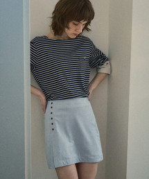 Suede Rivet skirt_Ash blue(OC25-SK03)