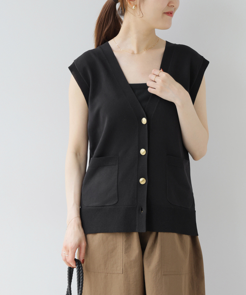 JOURNAL STANDARD relume(ジャーナルスタンダード レリューム)の「ウォッシャブルメタルボタンベスト(ベスト・レディース・ブラック/ブラウン・FREE)」の8枚目の写真