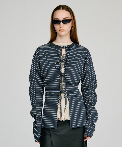 PRANK PROJECT(プランクプロジェクト)の「【2026Autumn Pre-Order】2WAYジャージカーディガン / 2-Way Jersey Cardigan(カーディガン/ボレロ・レディース・ブラック/チャコールグレー/マルチ・FREE)」の1枚目の写真