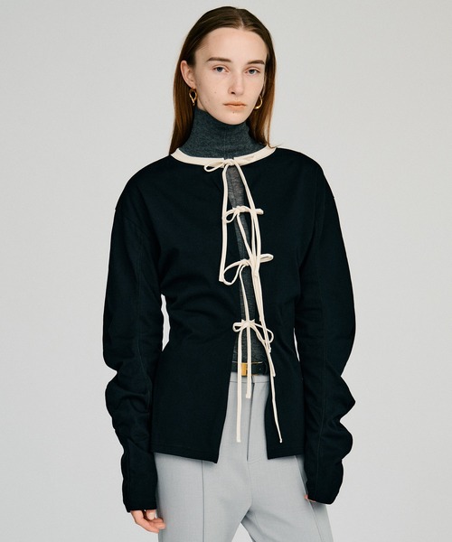 PRANK PROJECT(プランクプロジェクト)の「【2026Autumn Pre-Order】2WAYジャージカーディガン / 2-Way Jersey Cardigan(カーディガン/ボレロ・レディース・ブラック/チャコールグレー/マルチ・FREE)」の2枚目の写真