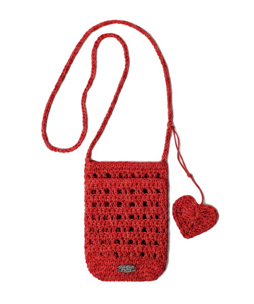 MADENROLLS(マデンロールズ)の「Crochet Mini Bag Red(メッセンジャーバッグ・レディース・その他・FREE)」の1枚目の写真