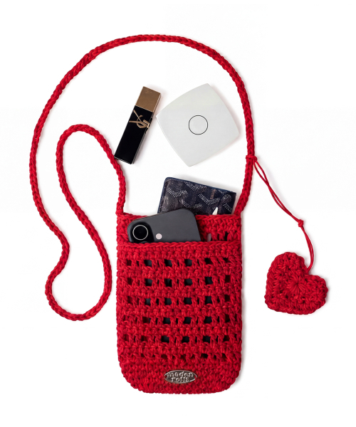 MADENROLLS(マデンロールズ)の「Crochet Mini Bag Red(メッセンジャーバッグ・レディース・その他・FREE)」の2枚目の写真