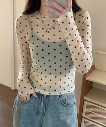 ドット柄シアーロンT