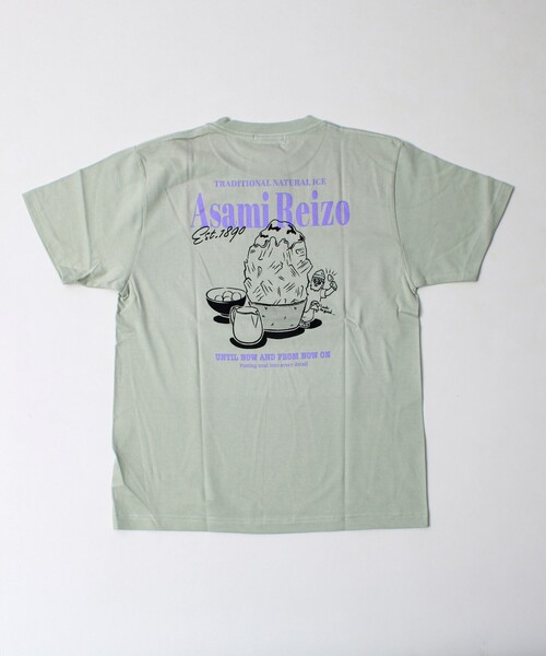 FREDY MAC（フレディーマック）の「【Duckster×阿左美冷蔵】コラボ かき氷と白玉Tシャツ ユニセックス（Tシャツ/カットソー・メンズ・ライトグレー/ホワイト/ライトグリーン・M/L）」の3枚目の写真
