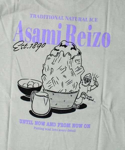 FREDY MAC（フレディーマック）の「【Duckster×阿左美冷蔵】コラボ かき氷と白玉Tシャツ ユニセックス（Tシャツ/カットソー・メンズ・ライトグレー/ホワイト/ライトグリーン・M/L）」の5枚目の写真
