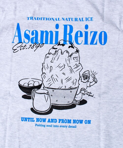FREDY MAC（フレディーマック）の「【Duckster×阿左美冷蔵】コラボ かき氷と白玉Tシャツ ユニセックス（Tシャツ/カットソー・メンズ・ライトグレー/ホワイト/ライトグリーン・M/L）」の8枚目の写真