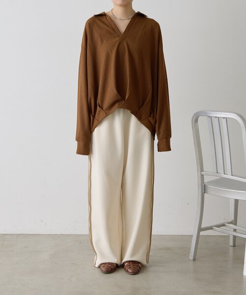 ear PAPILLONNER(イアパピヨネ)の「スキッパーシャツ【SUM1 STYLE】(シャツ/ブラウス・レディース・ブラック/ブラウン・FREE)」の22枚目の写真
