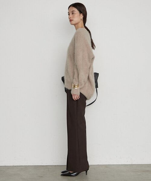 LOUNGEDRESS(ラウンジドレス)の「《すらっと美脚見せ》カットジョーゼットスリットパンツ(その他パンツ・レディース・ブラウン/ブラック・MEDIUM/SMALL)」の20枚目の写真