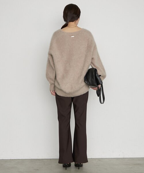 LOUNGEDRESS(ラウンジドレス)の「《すらっと美脚見せ》カットジョーゼットスリットパンツ(その他パンツ・レディース・ブラウン/ブラック・MEDIUM/SMALL)」の21枚目の写真