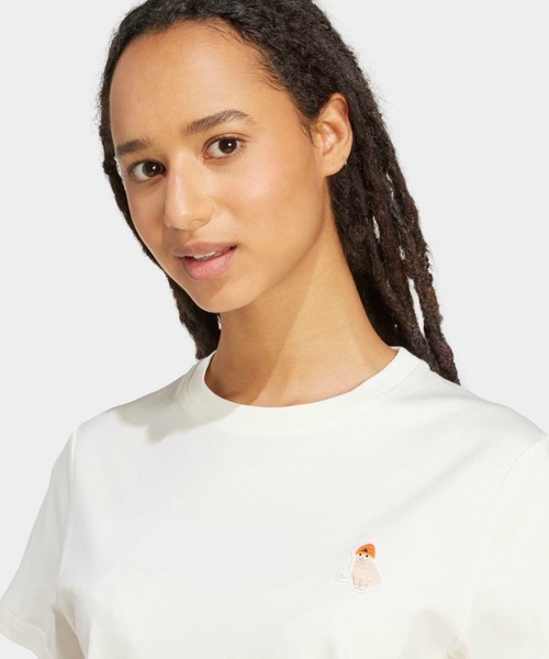 adidas(アディダス)の「キャット パッチ グラフィック 半袖Tシャツ / アディダス adidas(Tシャツ/カットソー・レディース・ホワイト・X-SMALL/LARGE/MEDIUM/SMALL/X-LARGE/XX-LARGE)」の5枚目の写真