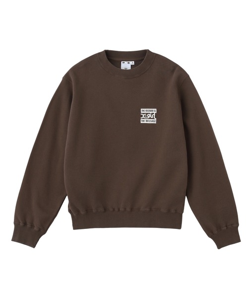 X-girl（エックスガール）の「BOX AND MILLS LOGO PATCH SWEATSHIRT（スウェット・レディース・パープル/ブラウン/ブラック・S/M/L）」の15枚目の写真