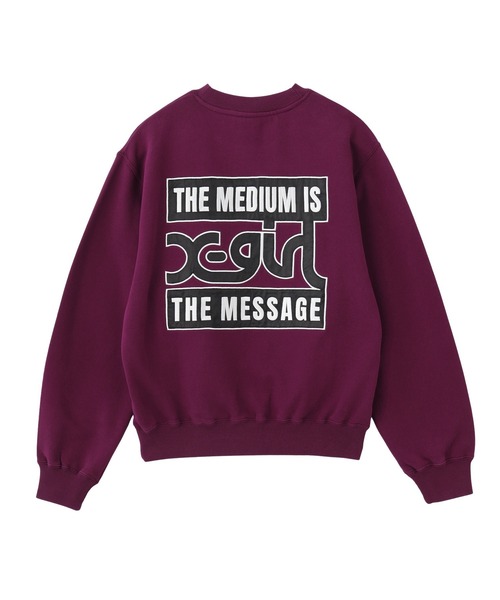 X-girl（エックスガール）の「BOX AND MILLS LOGO PATCH SWEATSHIRT（スウェット・レディース・パープル/ブラウン/ブラック・S/M/L）」の13枚目の写真