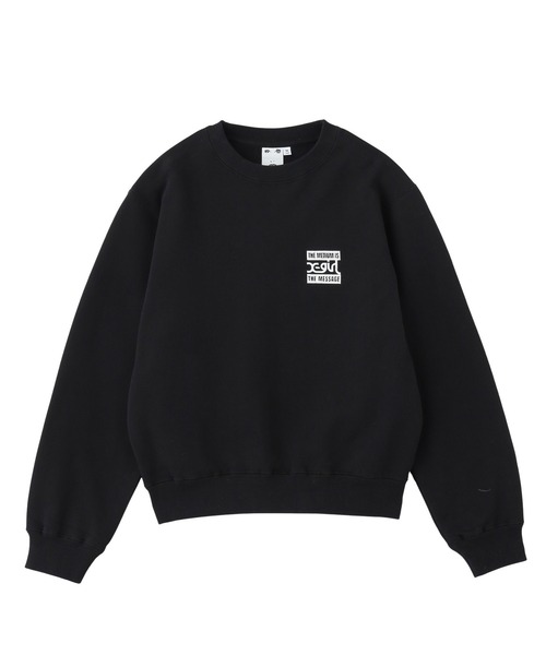 X-girl（エックスガール）の「BOX AND MILLS LOGO PATCH SWEATSHIRT（スウェット・レディース・パープル/ブラウン/ブラック・S/M/L）」の16枚目の写真