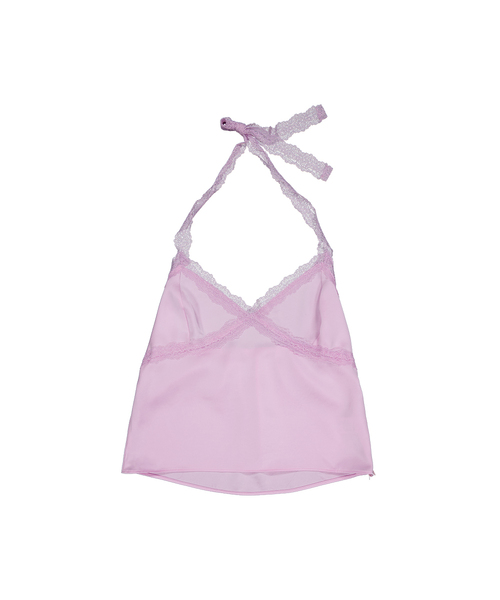 WAVEGIRL(ウェーブガール)の「Jenny Satin Tank (4color)(Tシャツ/カットソー・レディース・アイボリー/ライトグリーン/PINK/ブラック・FREE)」の4枚目の写真
